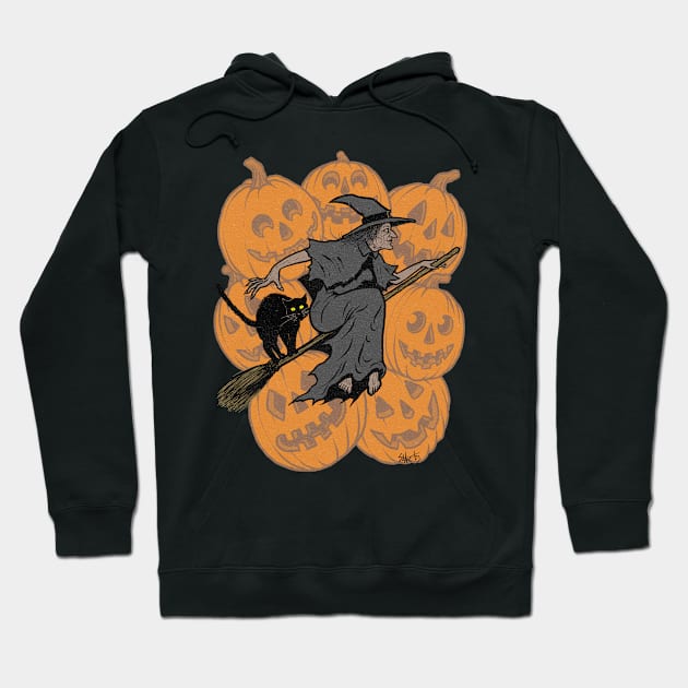 Vintage Halloween "Draw This In Your Style": Witch's Flight Hoodie by Chad Savage